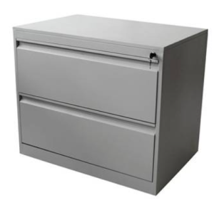Archivador de 2 gavetas horizontal de 0,72 de alto x 0,89 de ancho x 0,475 de fondo