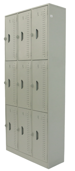 Locker de 9 puertas con portacandados, sin zapateras de 1,80 de alto x 0,86 de ancho