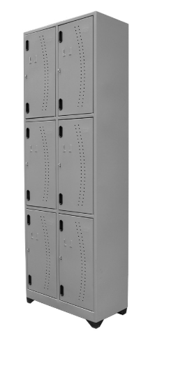 Locker de 6 puertas con portacandados y con zapateras de 1,80 de alto x 0,86 de