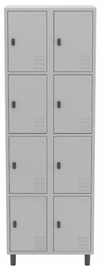 Locker de 8 puertas con portacandados, sin zapateras de 2,00 de alto x 0,58 de ancho