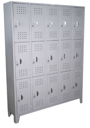 Locker de 15 puertas con portacandados, sin zapateras de 2,00 de alto x 0,86 de
