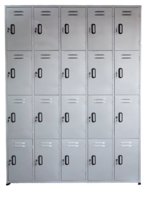 Locker de 20 puertas con portacandados, sin zapateras de 2,00 de alto x 1,20 de