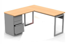 GERE-04 - Escritorio tipo gerencial en l con mueble laterial que incluye gavetas con